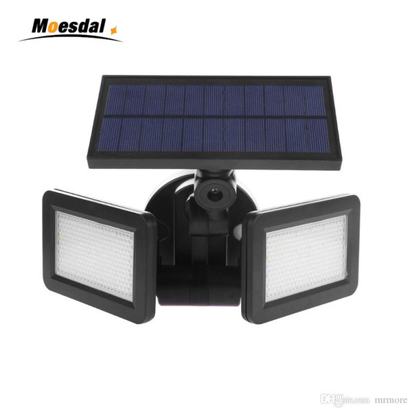 MOESDAL Dual Head 48LED Solar Light Radar Sensor Spotlight Waterproof Outdoor Solar Garden Lamp Light Super Bright Flood LED Lights