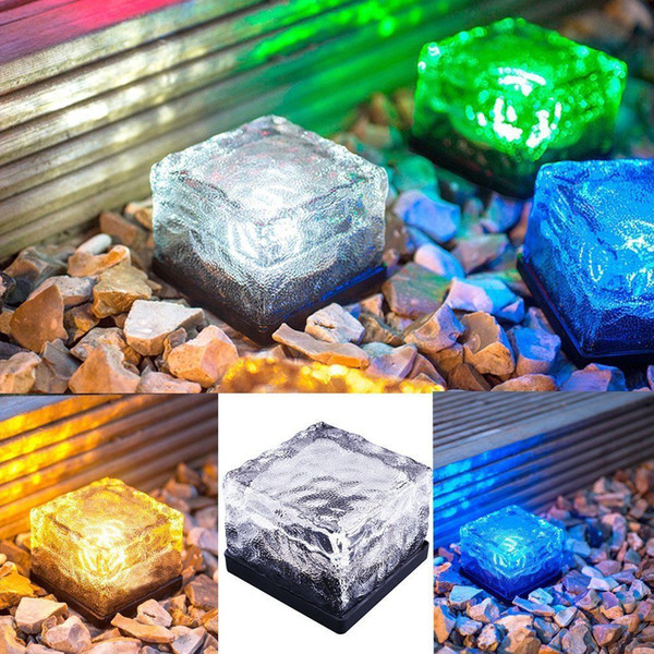 2017 Solar Power LED Ground Crystal Glass Outdoor Yard Garden Deck Road Lamp Light LEG_21Y