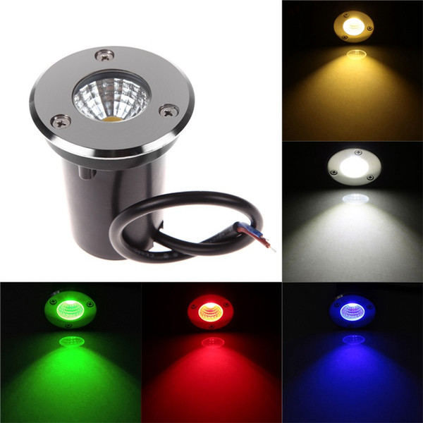 3W AC85-265V COB Buried Lamp LED Underground Lamp LED Inground Light Warm White White Red Green Blue LED Underground Light