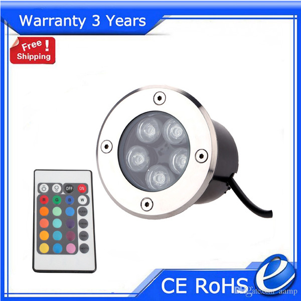 Remote LED Underground Light RGB Buried Lamp Lights Floodlight RGB 16 Color Change 5W 7W 12W 18W 30W 10pcs Warranty 3 Years