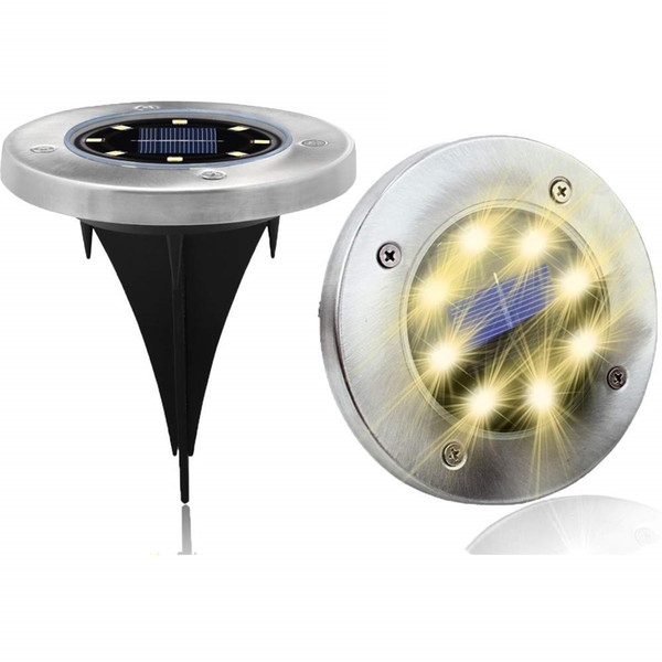 Underground Light 8 LED Solar Power Buried Light Under Ground Lamp Outdoor Path Way Garden Lawn Yard Outdoor Lighting