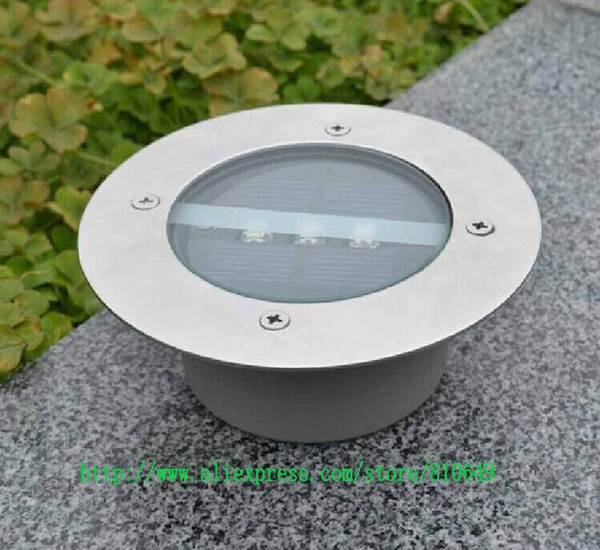 Buried Lights Solar Lawn Lamps 3LEDS Villa lamp Streetlights IP67 Stainless Steel Aluminum Outdoor Underground Lights Free Shipping