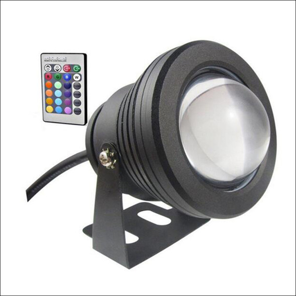 LED RGB underwater light color changing 10W LED fountain light DC AC 12V with aluminum housing IP68 1 IR remote controller