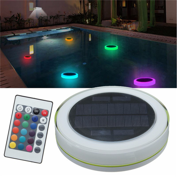 Wholesale-LED Underwater Light RGB Solar Power Pond Outdoor Swimming Pool Floating Waterproof Decorative LED Light With Remote Control