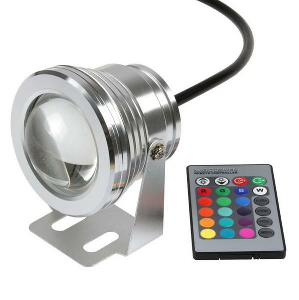 10W 12V RGB Underwater Led Light Floodlight CE/RoHS IP68 950lm 16 Colors Changing with Remote for Fountain Pool Decoration 1PCS