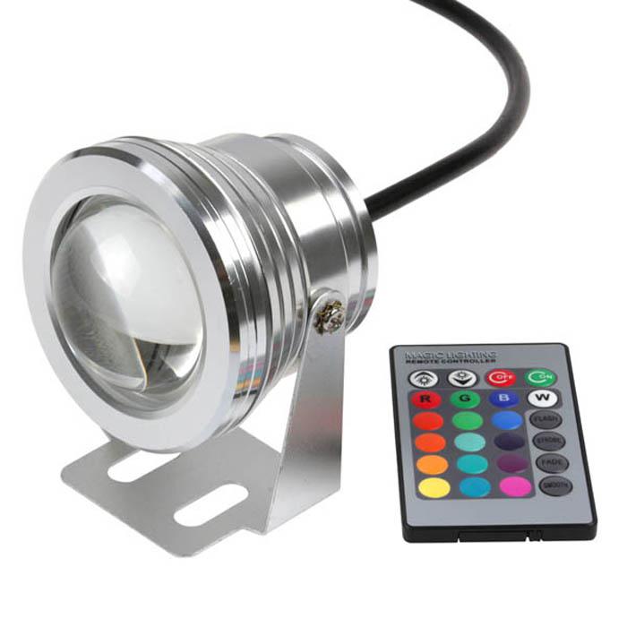 New 10W Underwater RGB Light LED Remote Control Spot Light Lamp waterproof