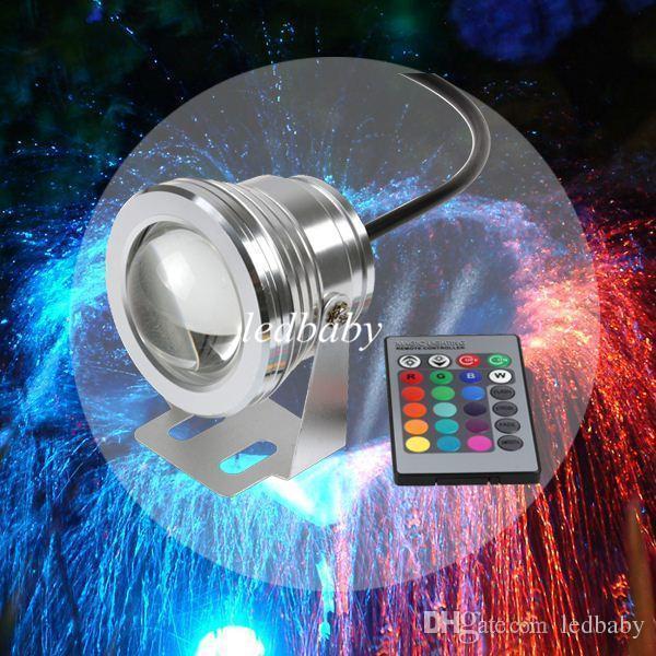 DHL 16 Colors 10W 12V RGB LED Underwater Fountain Light 1000LM Swimming Pool Pond Fish Tank Aquarium LED Light Lamp IP68 Waterproof