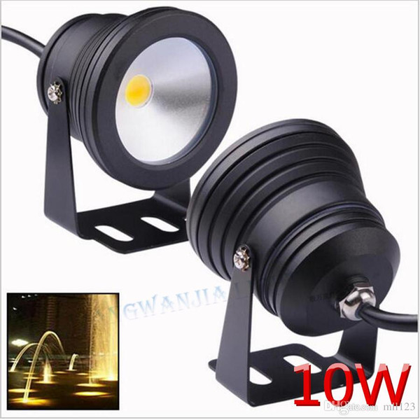 IP68 10W 12V Warm/Cool White Underwater Lights Led Spotlight Fountain Pond Pool Light Aquarium Piscina Lamp Black Case