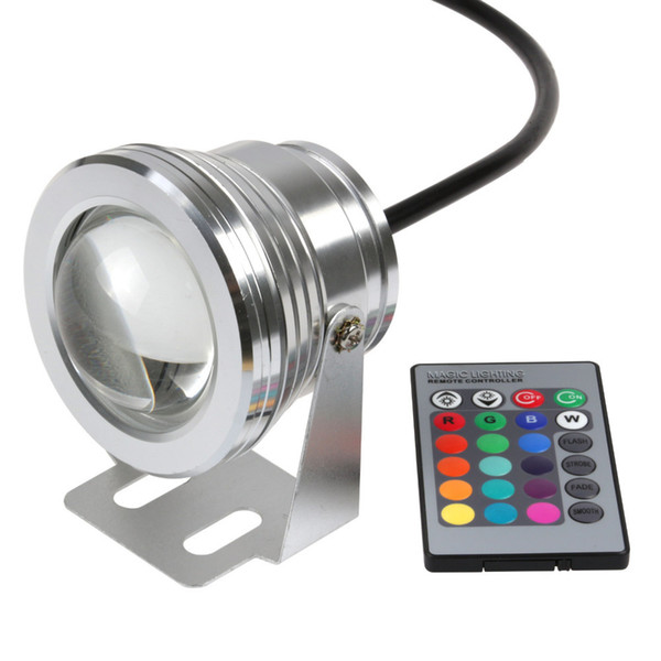 RGB LED Underwater Light 10W 12V 1000LM 16 Colors Waterproof IP68 Fountain Pool Lamp Lighting with Remote Controller