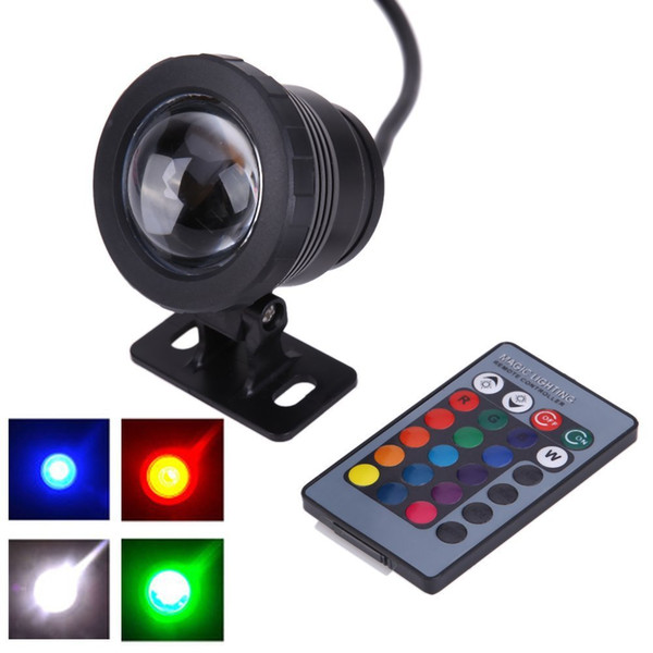 New 10W 12V Remote Control Color Change RGB Underwater LED Flood Light CE/ RoHS IP68 950lm Underwater Pool Light Underwater Light