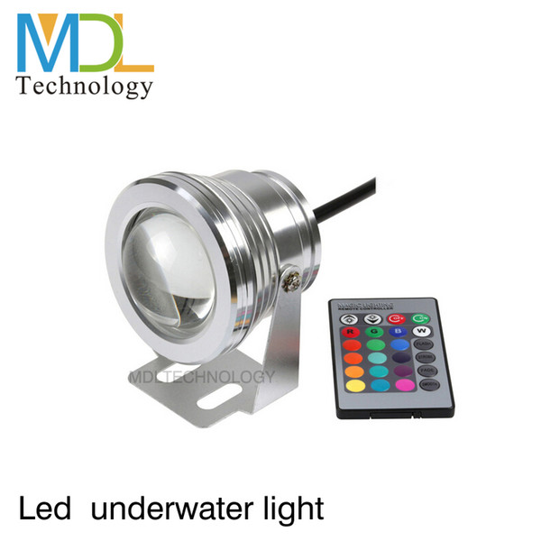 Wholesale-10W COB Swimming Pool LED Spot Light Underwater IP68 12V 1000LM Waterproof Fountain Light RGB 16 Color Change Remote Controller