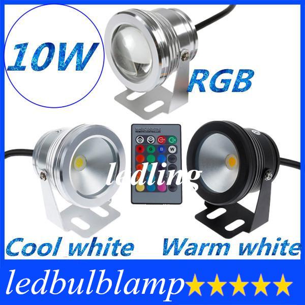 DHL 10W 12V RGB Cool White Warm White LED Underwater Light Lamp IP68 Diving Flashlight For Swiming Pool Piscina Aquarium Fountain+CE ROHS
