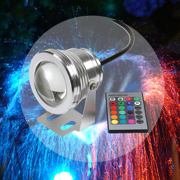 10W COB LED Spot Pool Light Underwater IP68 12V 1000LM Waterproof Swimming Fountain Light RGB 16 Color Change Remote Controller