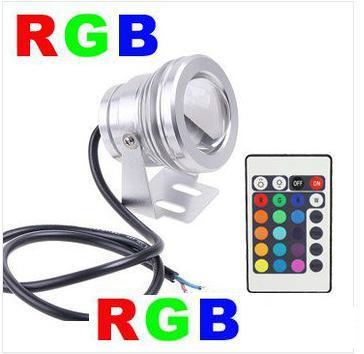 10W RGB Flood light Underwater led aquarium lamp swimming pool Waterproof IP65 DC 12V 110V 220V Convex Lens Free Shipping 1pcs/lot