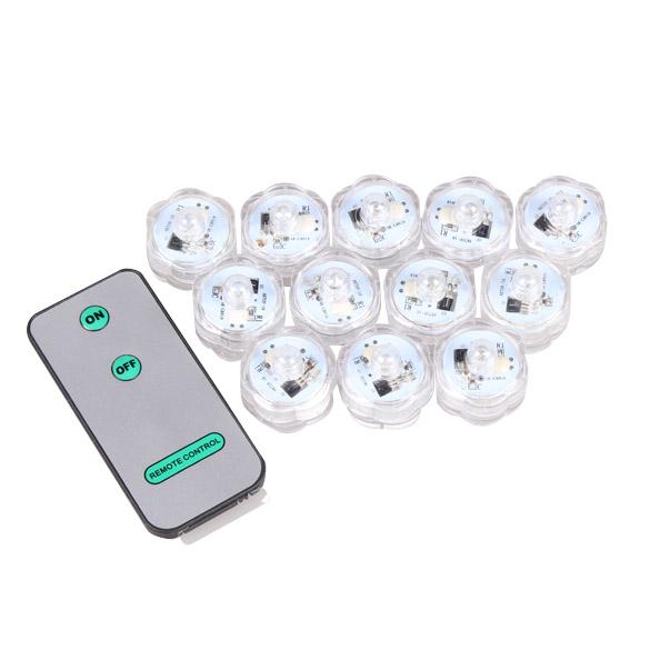 12pcs 2key Controller Super Bright Submersible Candle Light Waterproof Mini LED Tea Light Candle Lights For Deocration Vase Light