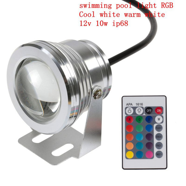 16 Colors 10W 12V RGB LED Underwater Fountain Light 1000LM Swimming Pool Pond Fish Tank Aquarium LED Light Lamp IP68 Waterproof