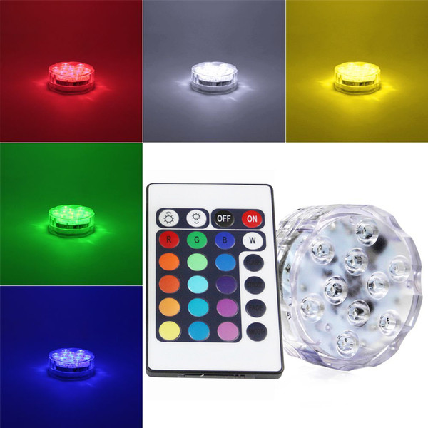 Waterproof Outdoor Submersible RGB LED Diving Lights 16 Colors 1W 4.5V Holiday Wedding Garden Lights With Remote Controller B143