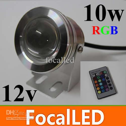 10W 1000lm led under water rgb led pond lights 12V led underwater fountain light flash waterproof IP68