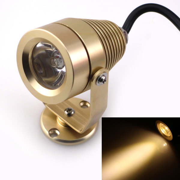 Wholesale-Golden DC12V 1*3W LED Underwater Lights Warm White Lighting Waterproof IP68 underwater Lamp for Fountain Swimming Pool LED Light