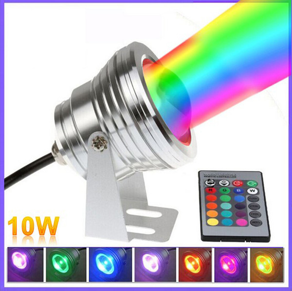 10W RGB Floodlight Underwater LED Flood Lights Swimming Pool Outdoor Waterproof Round DC 12V Convex Lens led light Sample