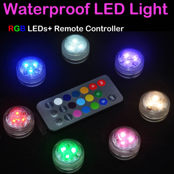 Colorful Waterproof LED Aquarium Light Candle Lamp Fish Tank Decoration Submersible LED Lights remote controller Underwater Lights 1PC