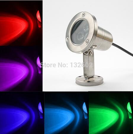 Auto Change Color RGB 3W Outdoor Underwater LED Light dc12V 24v Waterproof IP68 Swimming Pool Lights CE RoHS Pond Lamps Fountain Lamp