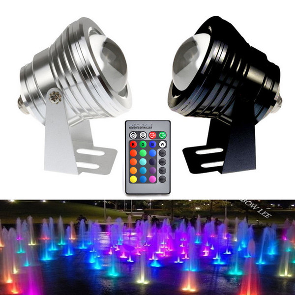 10W Outdoor Landscape Lighting RGB Remote Control LED Underwater Lights IP68 RGB Floodlight for Swimming Pool and Fish Pond