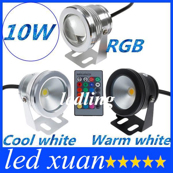 30pcs 10W 12V RGB Cool White Warm White LED Underwater Light Lamp IP68 Diving Flashlight For Swiming Pool Piscina Aquarium Fountain+CE ROHS