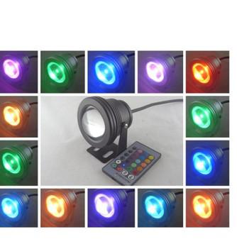 10W RGB Underwater Light LED Floodlight 12V Round Aquarium Fountain Lighting Flood Light Wash Lamp with Reflection Cup Free Shipping Retail