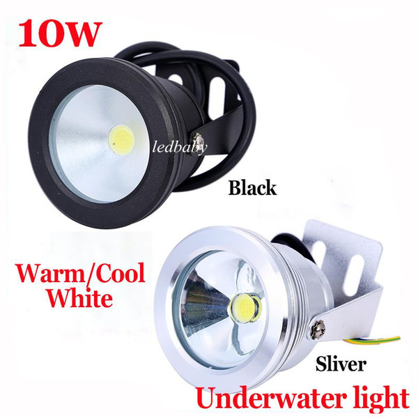 Aluminum Led lights LED Underwater Light LED 10W 12V Aquarium Fountain Pool Lamp light IP68 Waterproof Warm/cool white lights