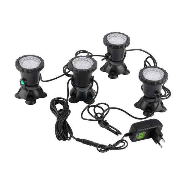 100% brand new and high quality; 4pcs Underwater Garden Fountain Fish Tank Pool Pond 36LED Spot Light New for EU plug