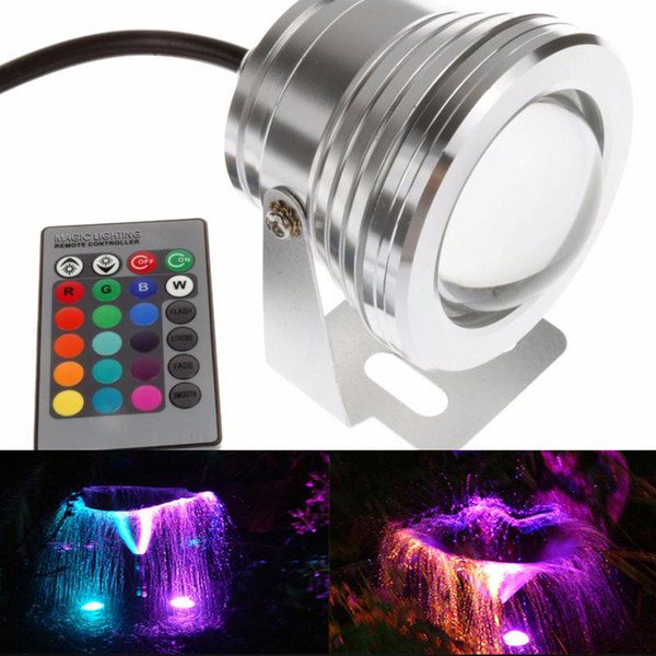 10W Waterproof swimming pool lights LED Underwater Spotlight 12 Volt RGB led light bulb with 24 Key IR Remote Controller