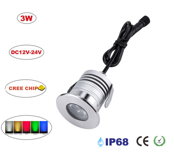 3W Mini Underwater Lights, 12V 24V IP68 Waterproof LED Swimming Pool Lights CE / ROHS Certification, Fountain Lighting Bulb 10pcs/lot