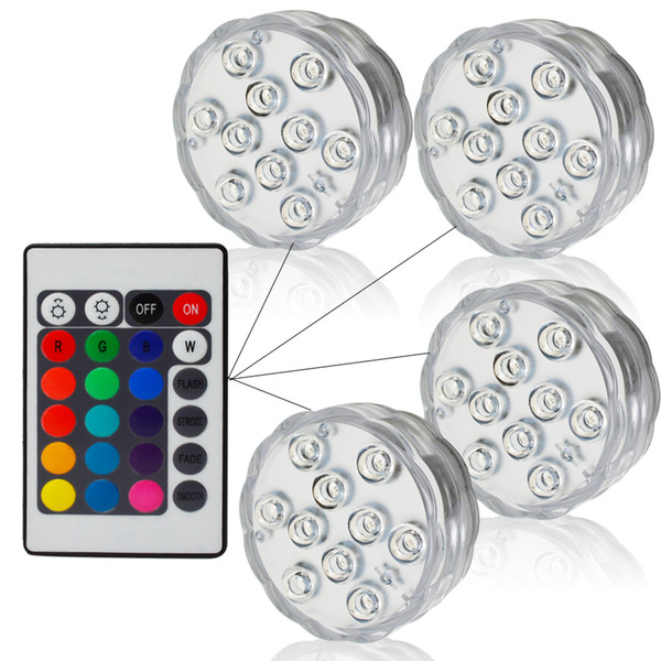 HOT SALE Submersible LED Underwater 10LED lights AAA batteries Powered Waterproof IP67 Lamp for Swimming Pool light tank lamp