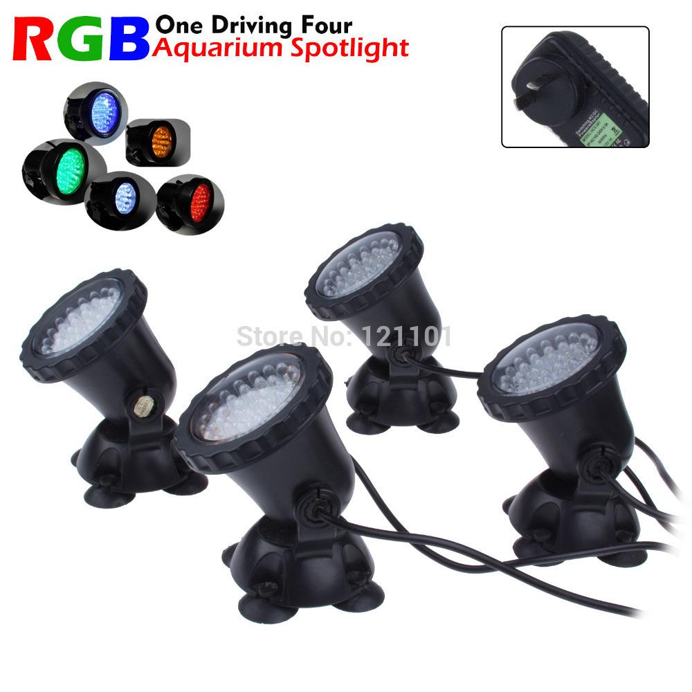 Wholesale-AC 110-245V underwater 4 in1 12w RGB Led Light Waterproof IP68 pool Lamp Aquarium Fish tank Light for Swimming Pool Pond