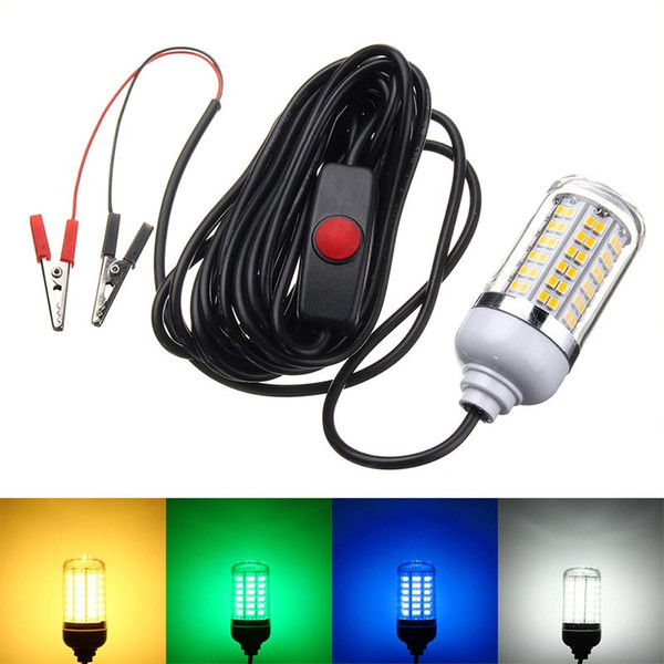 BRELONG LED Fish Attraction Light 12V Underwater Light 15W 108 LED IP68 Waterproof LED Bait Night Fishing Light