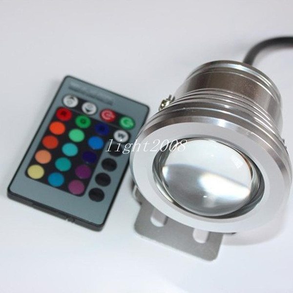 10W 12V RGB Underwater Led Light Floodlight CE/RoHS IP68 950lm 16 Colors Changing with Remote for Fountain Pool Decoration