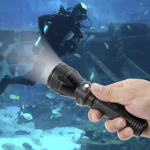 Scuba Diving Flashlight XM-L2 Underwater Torch 100m Waterproof Submarine Dive Light Tactical Lamp