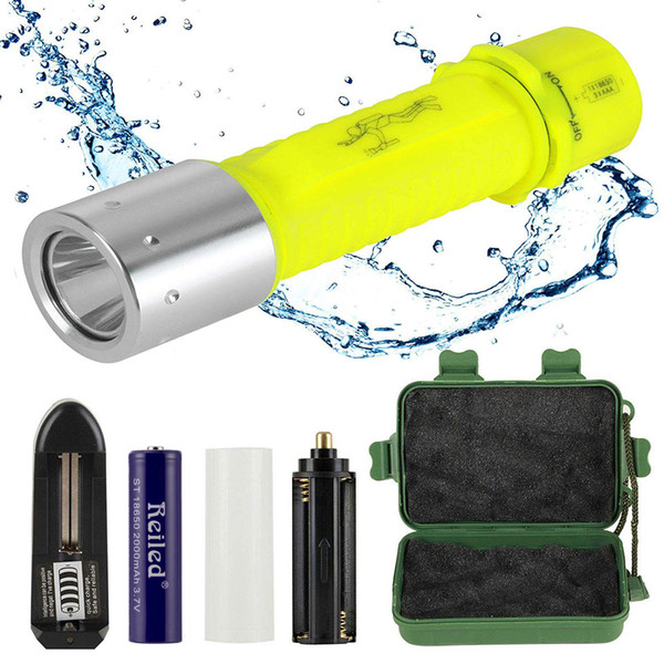 Diving Flashlight, Bright LED Submarine Light Scuba Safety Lights Waterproof Underwater Torch or Scuba Diving Outdoor Under water Sport