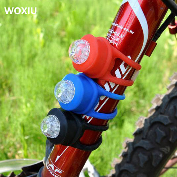 WOXIU Night safety warning light Bicycle taillight riding Colorful LED light frog light Silicone Dual frequency adjustable speed