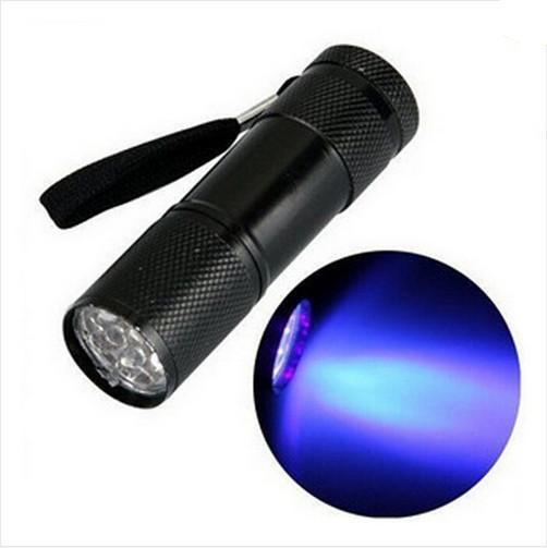 2016 New Arrival Mini Aluminum Portable UV Ultra Violet Blacklight 9 LED uv Flashlight Torch Light Lamp flashlight lamp torch ultraviolet