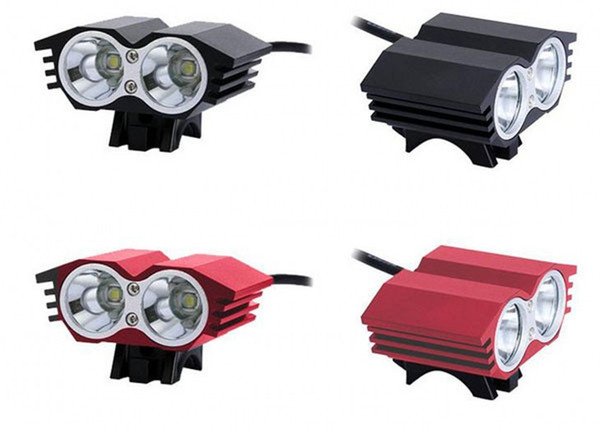 Magikey X2 Black Red LED Bike Light 5000 Lumens 2T6 CREE XM-L T6 Cycling Front Light With 8.4V 4x18650 Battery Pack