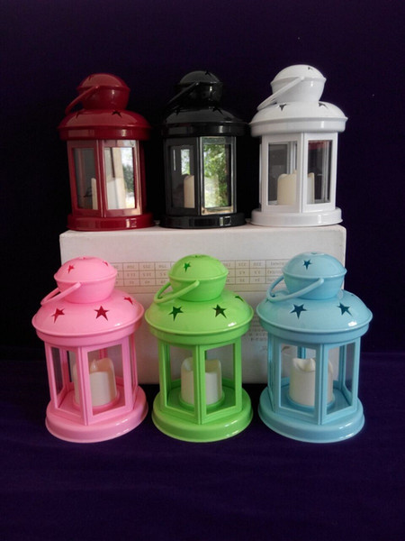 European Vintage Style Candle Lantern Outdoor Bar Plastic Electric Battery Storm Lanterns Villa Home Furnishing Camping Lights Lamp