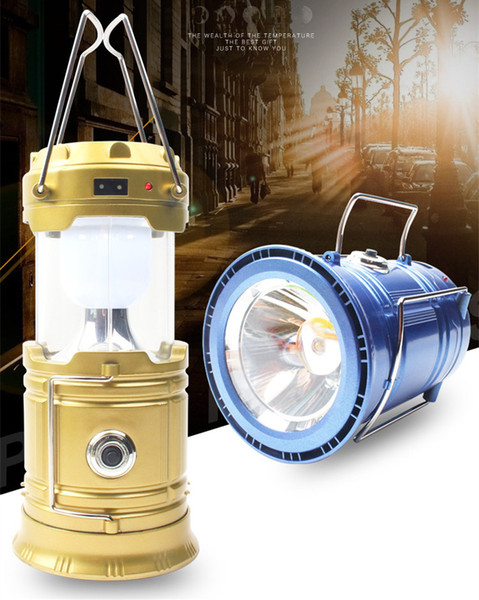 6 LED Hand Lamp Portable Led Light Solar Collapsible Camping Lantern Tent Lights Rechargeable Emergency For Outdoor Lighting