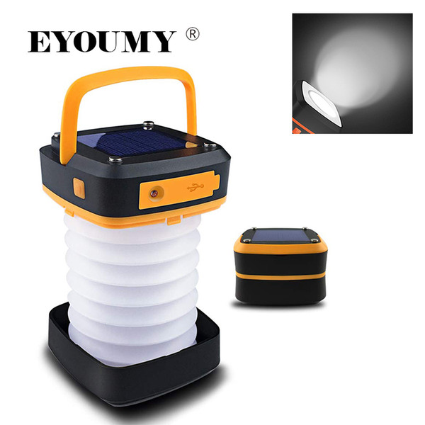 Eyoumy Stretchable Mini Sloar Camping Light With USB Charge Flashlight SOS Emergency Function Waterproof Collapsible Torch Night Lights DHL