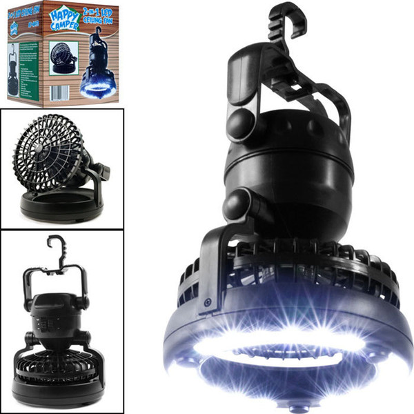 Portable LED Camping Lantern with Ceiling Fan 2-IN-1 18 LED Fan for Outdoor Hiking Fishing Outages and Emergencies Tent