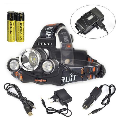 2016 Hot New Fashion Brand Top quality 9000Lm 3x XM-L2 LED Rechargeable Headlamp HeadLight Torch USB Lamp+18650+Charger