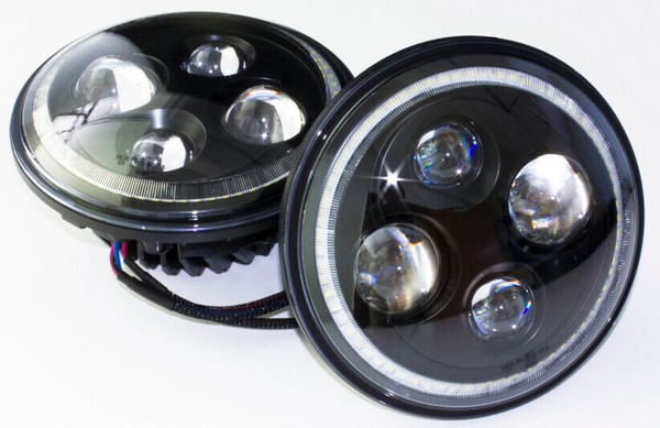 Free shipping IP67 48W 7inch LED Low&High Beam Head light of Land rover Harley Jeep Wholesales