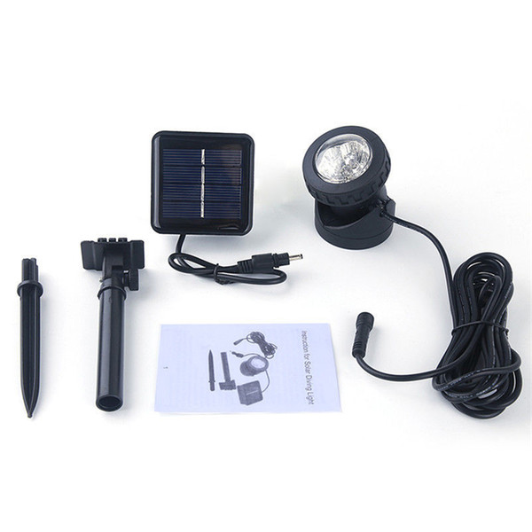 6LED IP65 Level Waterproof Solar Powered LED Spotlight Garden Swimming Pool Pond Outdoor Solar Spot Light Lamp