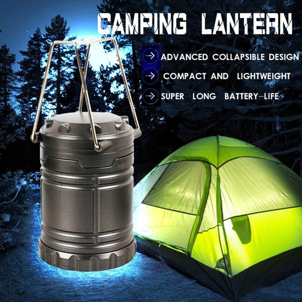 Black Gray Super Bright Lightweight 30 LED Camping Lantern Outdoor Portable Lights Water Resistant Camping Lighting Lamp